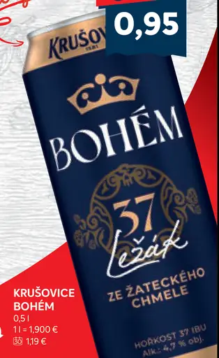 Krušovice Bohém pivo plechovka 11°