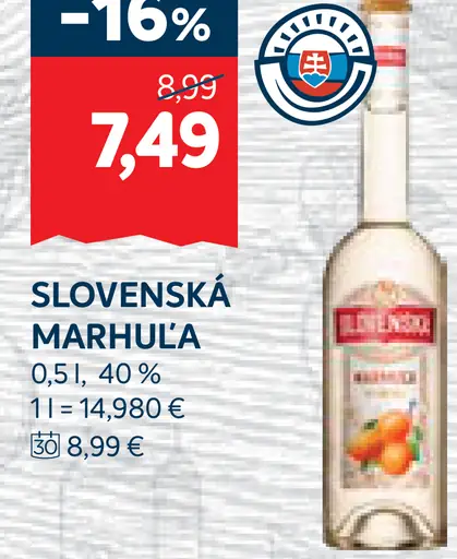 Slovenská marhuľa ovocný destilát