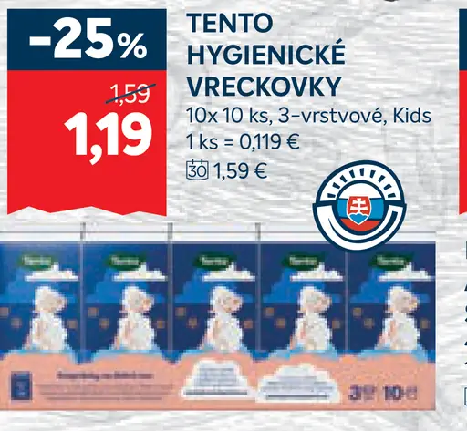 Tento hygienické vreckovky Kids 3-vrstvové