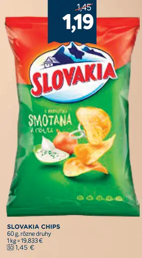 Slovakia Chips S príchuťou smotana a cibuľa
