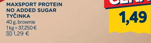 Maxsport Protein no added sugar tyčinka brownie