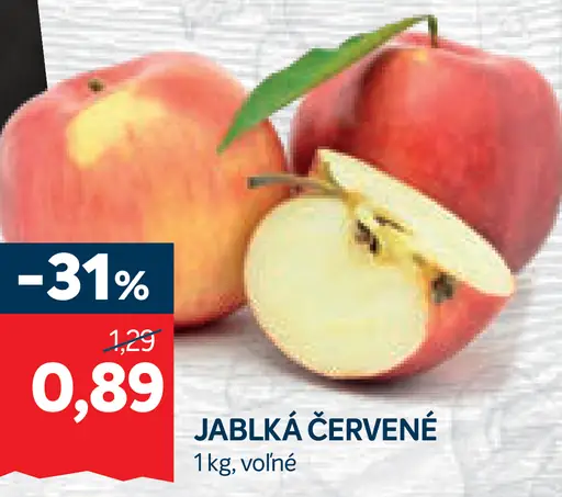 Jablká červené voľné