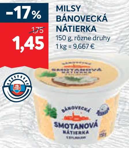 Milsy Bánovecká nátierka smotanová