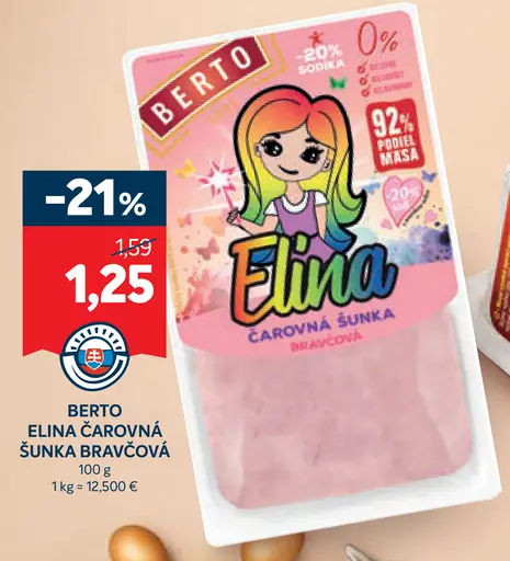 Berto Elina čarovná šunka bravčová