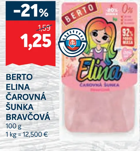 Berto Elina čarovná šunka bravčová