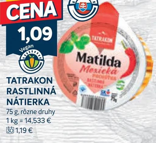 Tatrakon rastlinná nátierka Matilda