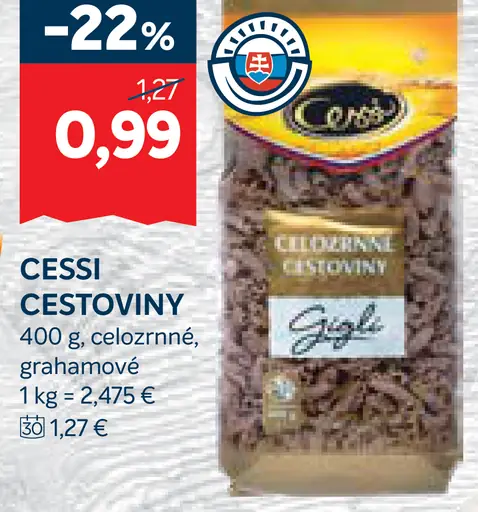 Cessi celozrnné a grahamové cestoviny