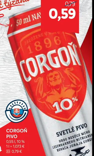 Corgoň pivo plechovka