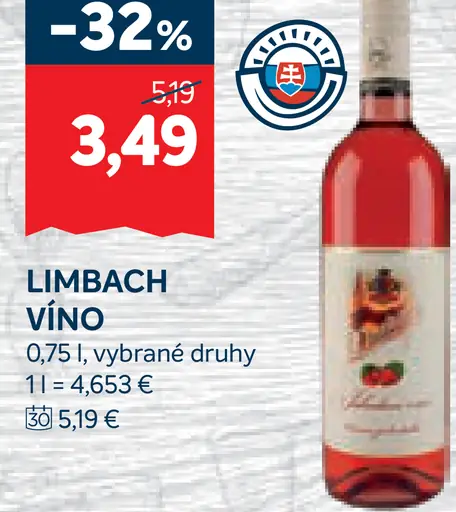 Limbach víno vybrané druhy