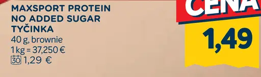 Maxsport Protein no added sugar tyčinka brownie