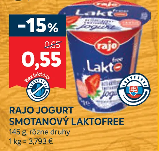 Rajo Smotanový jogurt laktofree