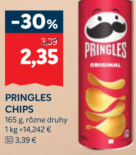 Pringles chips rôzne druhy