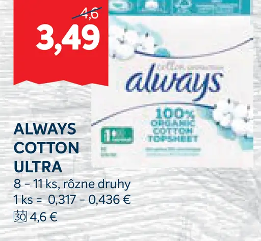 Always Cotton Ultra hygienické vložky