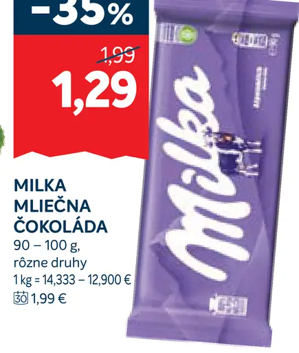 Milka Mliečna čokoláda