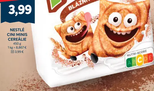 Nestlé Cini Minis cereálie bláznivo škoricové
