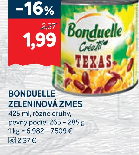 Bonduelle zeleninová zmes Texas