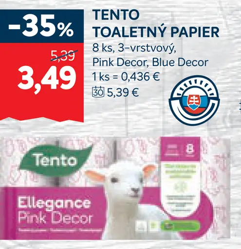 Tento toaletný papier 3‑vrstvový Pink Decor Blue Decor