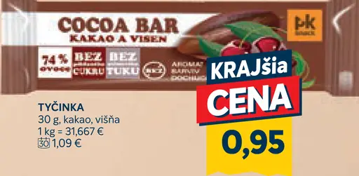 Cocoa Bar tyčinka kakao a višňa