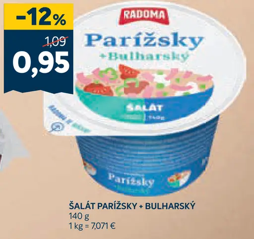 Rádona šalát Parížsky Bulharský