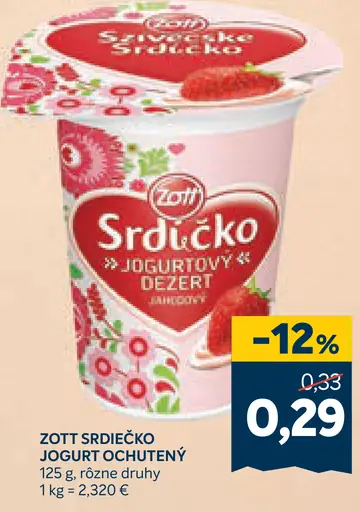 Zott Srdiečko Jogurt ochutený