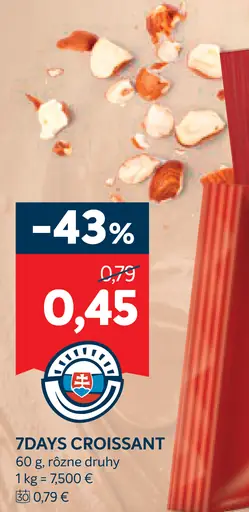 7Days croissant rôzne druhy