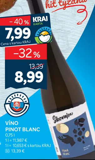 Víno Pinot Blanc Skorviesa