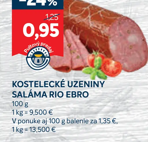 Kostelecké Uzeniny Rio Ebro Saláma