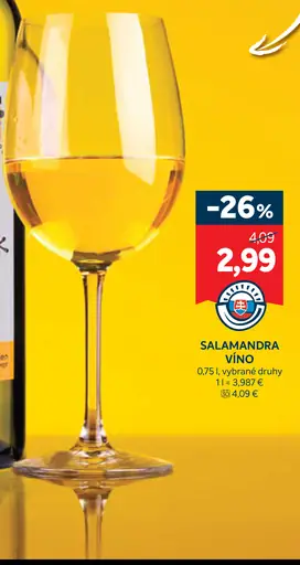 Salamandra víno biele