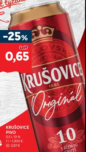 Krušovice Pivo plechovka