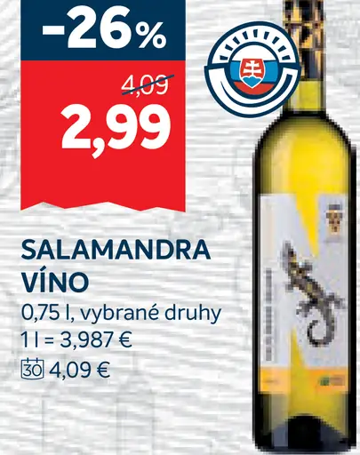 Salamandra Vino Vybrané Druhy