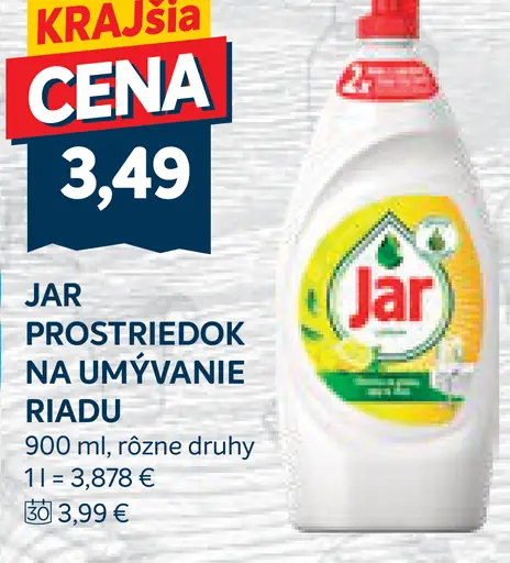Jar prostriedok na umývanie riadu rôzne druhy
