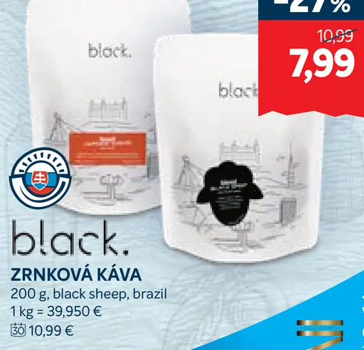 Black zrnková káva black sheep Brazil
