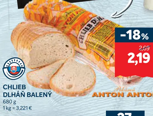 Chlieb dlháň balený