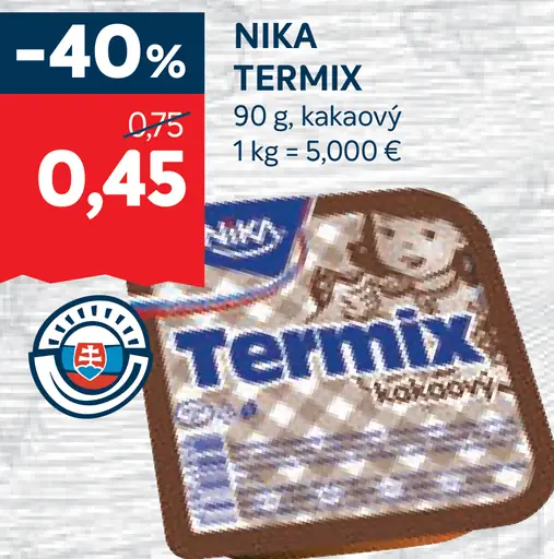 Nika Termix kakaový tvarohový dezert
