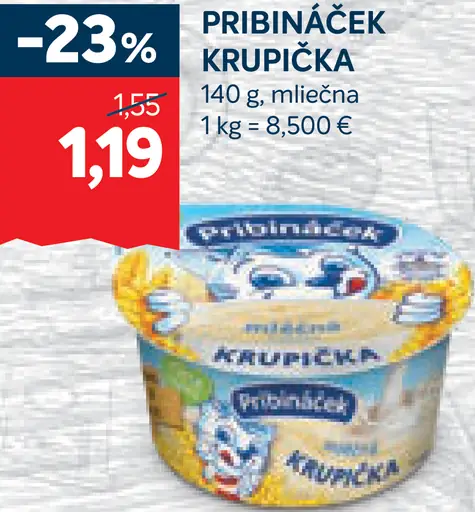 Pribináček Krupička mliečna
