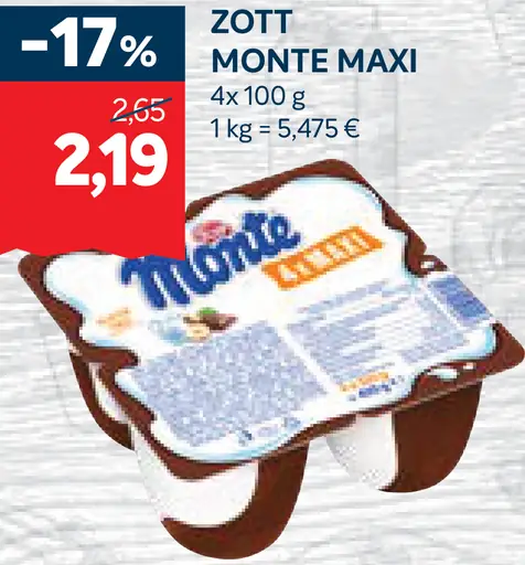 Zott Monte Maxi mliečny dezert