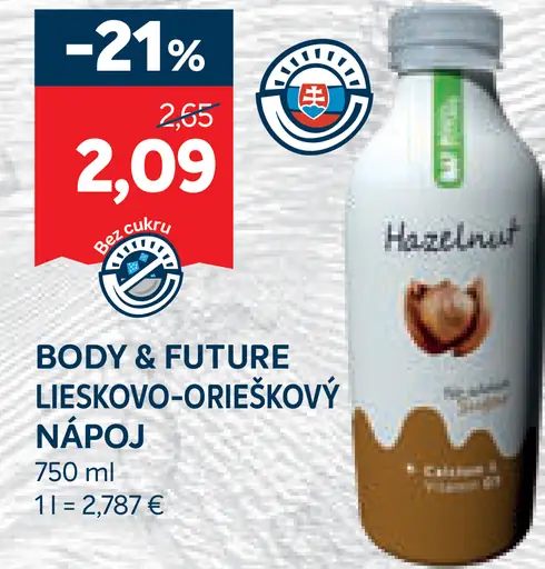 Body & Future Lieskovo-orieškový nápoj