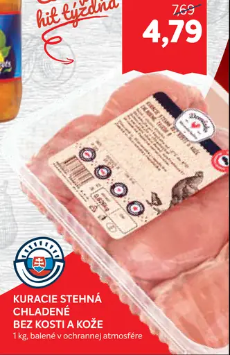 Kuracie stehná chladené bez kosti a kože