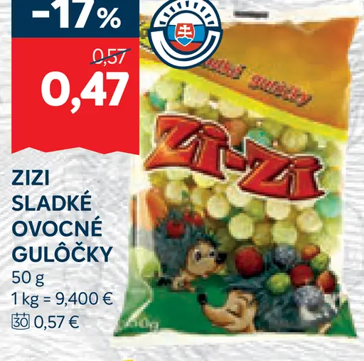 Zizi sladké ovocné guľičky
