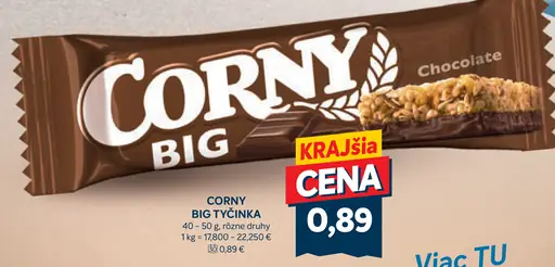 Corny Big tyčinka rôzne druhy