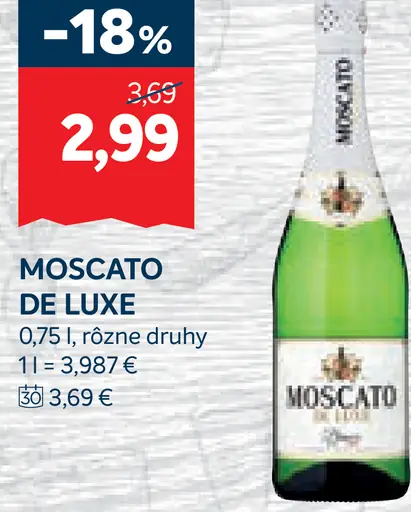 Moscato De Luxe šumivé víno rôzne druhy