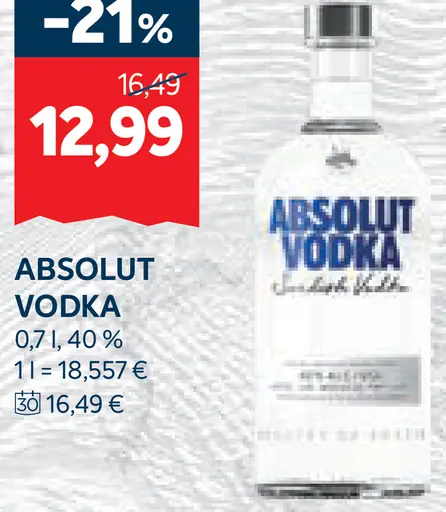 Absolut vodka 40 %