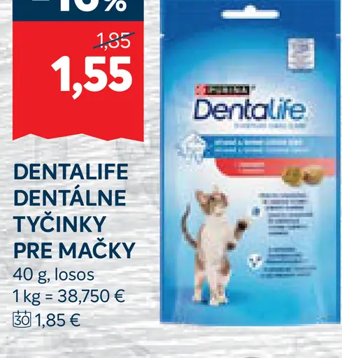 Purina Dentalife dentálne tyčinky pre mačky losos