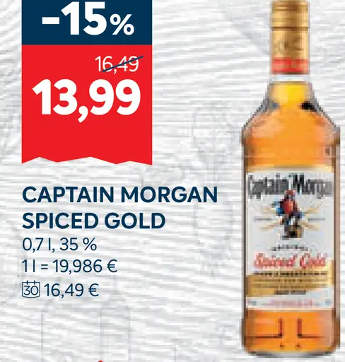 Captain Morgan Spiced Gold rum 35 %