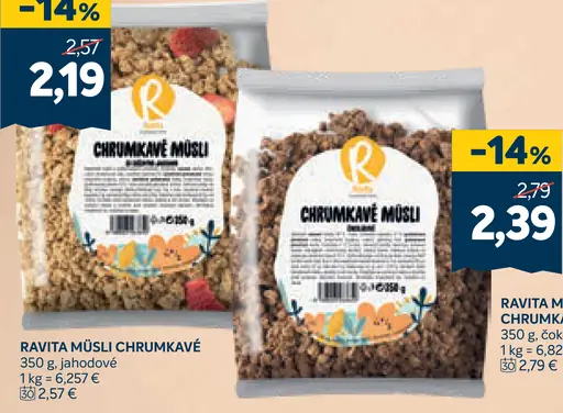 Ravita chrumkavé müsli jahodové