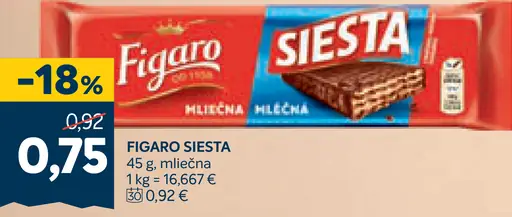 Figaro Siesta Oblátka mliečna