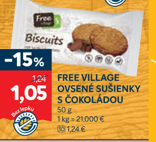 Free Village ovsené sušienky s čokoládou