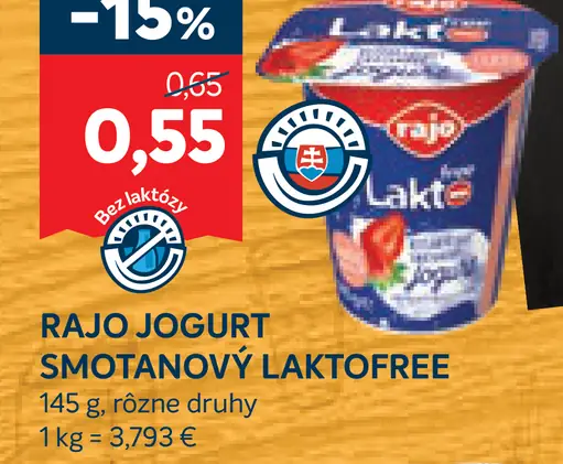 Rajo Smotanový jogurt laktofree