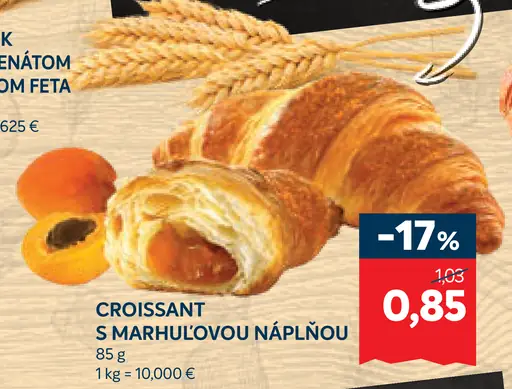 Croissant s marhuľovou náplňou