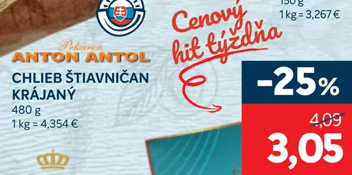 Anton Antol chlieb Štivanician krájaný
